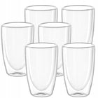 6x SZKLANKA TERMICZNA DO KAWY LATTE HERBATY Z PODWÓJNYM DNEM 450ml PREZENT espresso, cappuccino, bezbarwne szkło