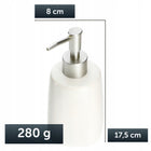 Dozownik mydła na mydło w płynie pojemnik na płyn 400 ml biały ceramiczny łazienkowy stojący do umywalki, ręczne