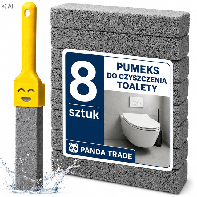 Pumeks do czyszczenia toalety toalet WC zestaw 8 SZT z uchwytem kamień szczotka do muszli, antybakteryjna, wolnostojąca, szara