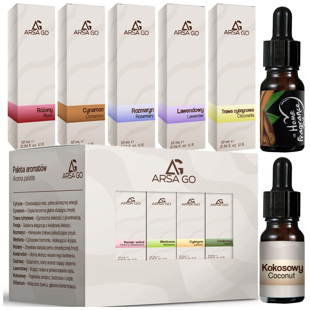12x OLEJKI ZAPACHOWE ZESTAW OLEJKÓW ZAPACHOWYCH DO DYFUZORA NAWILŻACZA 10ml 120 ml