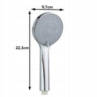 Terra Home Premium srebrny słuchawka prysznicowa okrągła chromowana, 3 funkcje, głowica natryskowa