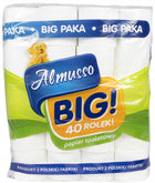 Papier toaletowy 3 warstwowy celuloza Almusso BIG 40 rolek biały 105 listków, bezzapachowy, do łazienki