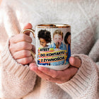 Kubek Elegancki Złoty Kosmetyczki Stylistki Paznokci z Grafiką Nadrukiem ceramiczny 330 ml do herbaty, personalizowany