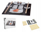 ZESTAW DO SUSHI DLA 2 OSÓB DUŻY KOMPLET+TACA ŁUPEK serwis japoński, porcelanowe naczynia, bambusowe akcesoria, mata do