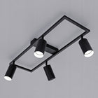 Lampa Sufitowa Oprawa Halogenowa LED 4X GU10 Spot Ruchoma Kinkiet Reflektor czarna prostokątna listwa oświetleniowa 60