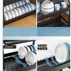 Suszarka do naczyń ociekacz na talerze duża XXL dwupoziomowa 53x26x41CZARNA metalowy składany stojak kuchenny