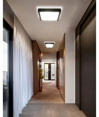 Lampa sufitowa LED plafon wisząca ścienna czarna 2x E27 Nowoczesna LX-909 kwadratowa oprawa bez żarówek, 27 x 17,5 cm