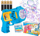 Pistolet na bańki maszyna do baniek na baterie+ 4x baterie + płyn niebieski wiek 3 lata+