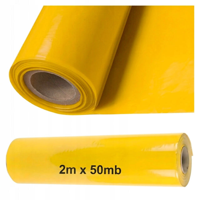 Folia Paroizolacyjna Żółta TYP200 Budowlana Zabezpieczająca 100m2 ldpe 2 x 50 m, osłona na podłogi, ściany i sufity, do hydroizolacji oraz wilgotnych