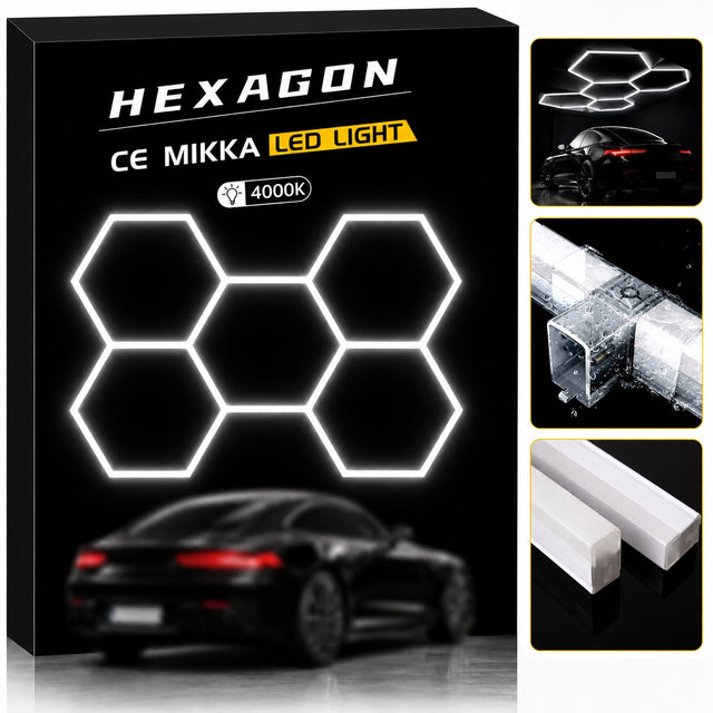 Panel Lampa LED Mikka Hexagon Warsztat Garaż neutralny 192 w oprawa sufitowa wisząca, zintegrowane źródło światła, tworzywo sztuczne
