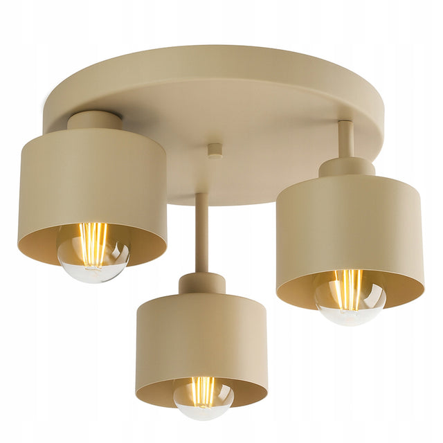 Lampa sufitowa Plafon Żyrandol Kaszmir Ecru Beżowa 3xE27 382-E3 spot oprawa metalowa do salonu i sypialni, 3 punkty świetlne