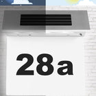 Numery domu - tabliczka zasilana energią słoneczną oświetlenie drzwi znaki adresowa na posesję, stal nierdzewna, srebrna
