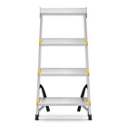 Drabina aluminiowa domowa dwustronna składana higher 2x4 stopnie taboret schodki do malowania, podest 78 cm, udźwig 125