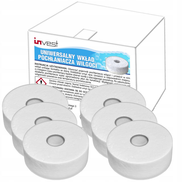 6szt. Tabletki do pochłaniacza wilgoci wkłady - 450g - uniwersalne - zapas wkład do pochłaniacza 450 ml 2 szt.