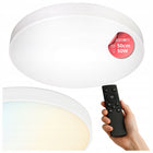 Plafon LED z pilotem Lampa sufitowa ściemnialna biała panel mocna duża oprawa okrągła 30 w, szerokość 50 cm, zmienna