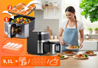 Frytkownica beztłuszczowa XL AIR fryer duża frytownica 9,1l berdsen 1700W czarny