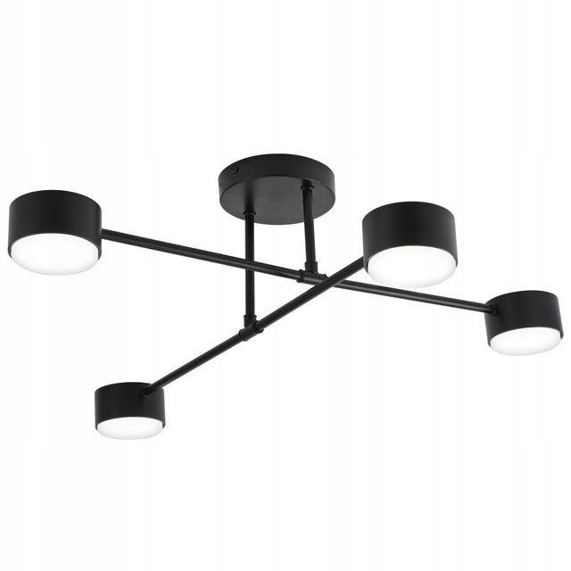 Lampa Sufitowa Wisząca Żyrandol Spot Halogenowa Czarna 4x GX53 oprawa oświetleniowa metalowa do salonu kuchni jadalni, wysokość 61 cm
