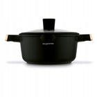 Zestaw garnków indukcja komplet patelnia z pokrywką rondelek Black Rose 10 elementów, aluminium, powłoka non-stick, na