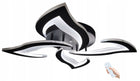 Lampa LED wisząca lotos 4 ringi 44 w pilot czarna oprawa sufitowa z aluminium, wysokość 55 cm