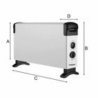 GRZEJNIK ELEKTRYCZNY KONWEKTOROWY 2000W ENERGOOSZCZĘDNY Z NADMUCHEM MOCNY 525 mm 325 mm grzewcza biały