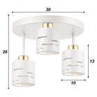 Lampa sufitowa wisząca Żyrandol PLAFON 3xE27 BIAŁA ZŁOTA glamour metalowa oprawa, trzy źródła światła, klosz 9 cm