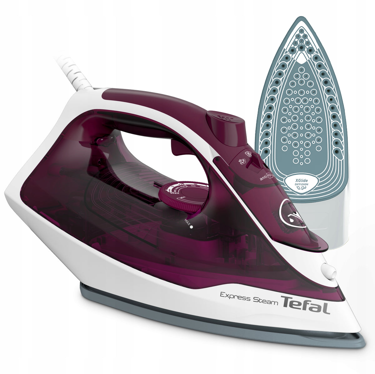 Żelazko parowe Tefal Express Steam 2400W FV2835 anti-drip stopa ceramiczna 2400 w