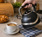 Czajnik z gwizdkiem tradycyjny indukcja GAZ stal nierdzewna czarny duzy 3 L kettle do gotowania wody, srebrny