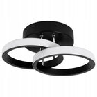 Lampa Sufitowa LED Żyrandol Plafon Natynkowy Nowoczesna Okrągła Czarna 18W do salonu i korytarza, 2 punkty świetlne