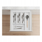 Wkład na sztućce do szuflady 50 cm organizer biały rejs MAX 450x490 mm plastikowy pojemnik kuchenny, 5 przegródek