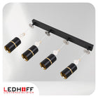 Lampa sufitowa LED szyna SPOT oprawa halogenowa 4x GU10 TUBA CZARNA złota reflektor kierunkowy do salonu i kuchni