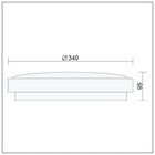 Lampa sufitowa plafon natynkowy okrągły 34cm do LED 2 x E27 chrom oprawa oświetleniowa, biało-srebrna, bez żarówek