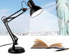 LAMPKA NA BIURKO BIURKOWA LAMPA NOCNA KREŚLARSKA REGULOWANA UCHWYT E27 LED do czytania i nauki, czarna, bez żarówki