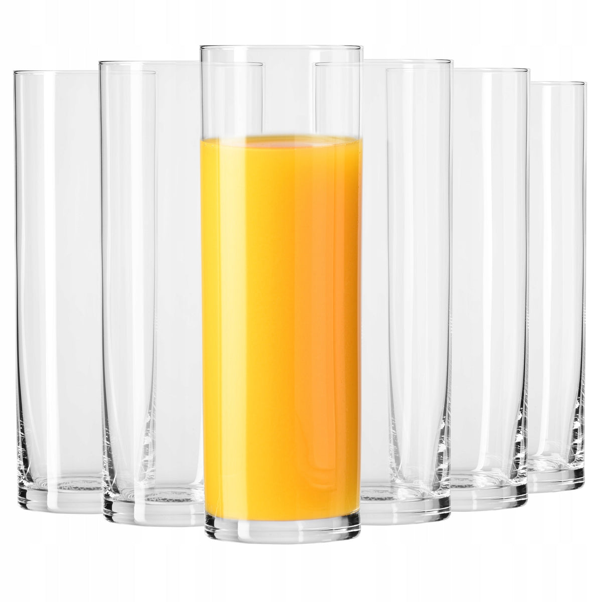 Szklanki do drinków soku Balance KROSNO 6 szt 230 ml Pure rurka zestaw na koktajle i lemoniadę, bezbarwne szkło, można