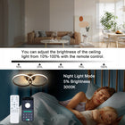 Żyrandol czarny lampa wisząca z funkcją ściemniania, pilot, nowoczesny styl, do sypialni, 38W plafon LED okrągły 55 cm