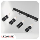 Lampa sufitowa LED szyna SPOT oprawa halogenowa 4x GU10 TUBA CZARNA srebrna aluminiowa listwa oświetleniowa, 4 punkty