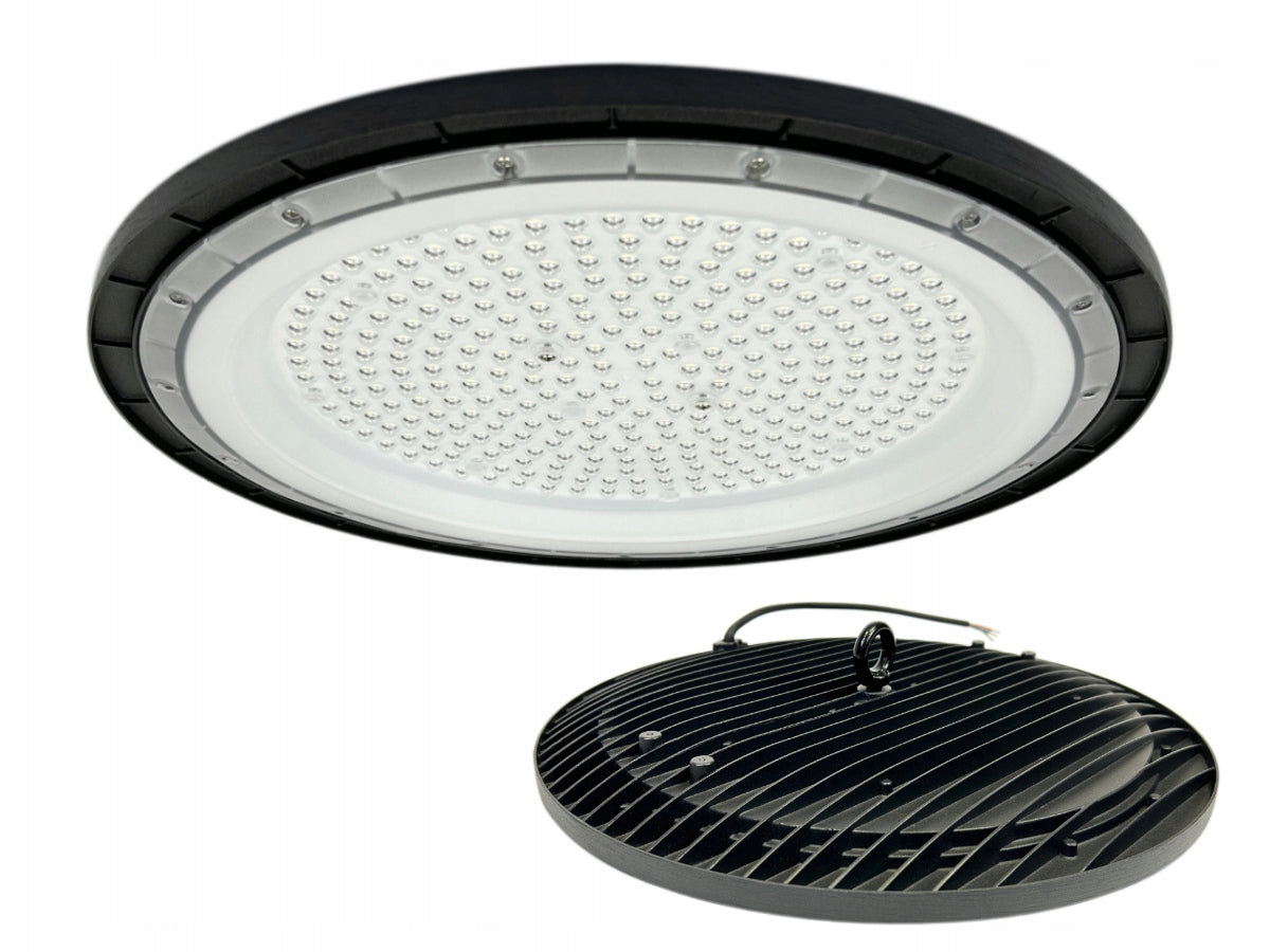Lampa przemysłowa warsztatowa LED high bay 200W 4000K IP65 na magazyn halę oprawa sufitowa, neutralne białe światło