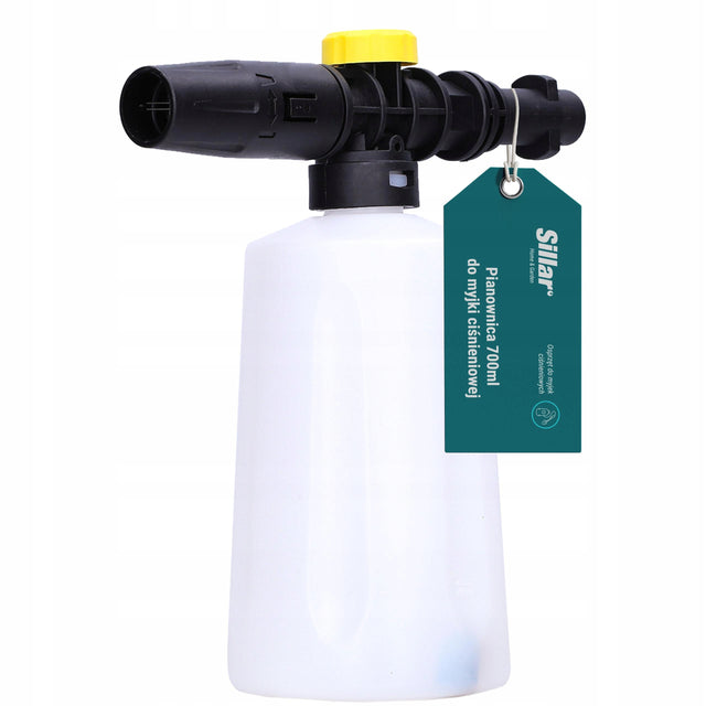 Pianownica lanca piany profesjonalna Sillar 700ml do myjki Karcher K2-K7 czyszczenie auta, nakładka ciśnieniowa, dozownik detergentu