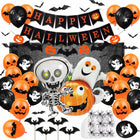 ZESTAW DEKORACJI HALLOWEEN GIRLANDA BALONY DEKORACJE PAJĘCZYNA OZDOBY H3 na przyjęcie tematyczne, do wystroju wnętrza