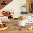 6x SZKLANKI TERMICZNE DO KAWY 400ML ZESTAW SZKLANEK DO LATTE HERBATY KUBKI z podwójną ścianką, bezbarwne szkło