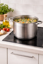 GARNEK DUŻY ZE STALI NIERDZEWNEJ 10L GASTRO INDUKCJA 26CM WYSOKI ROSSNER do gotowania zup, wywarów i makaronu, z