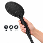 Słuchawka prysznicowa 3-funkcyjna z wężem 150 cm czarny mat Yoka Home rączka natryskowa, do kabiny łazienkowej, 3 tryby