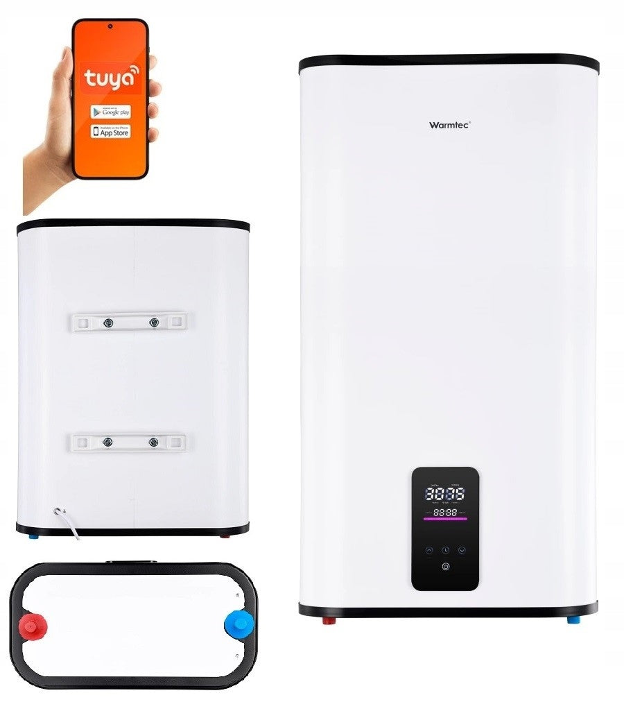Bojler elektryczny podgrzewacz 80l 2000W Wi-Fi SLIM emalia BP80 Warmtec 80 l grzałki