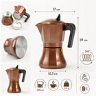Kawiarka zaparzacz do kawy herbaty 300ml brązowa pełna indukcja 6 filiżanek moka aluminiowa, możliwość mycia w