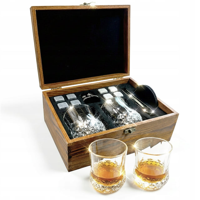 Zestaw do whisky napojów drinków na prezent dla mężczyzny faceta 2 szklanki akcesoria barmańskie, degustacja alkoholi