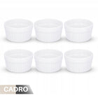 6x Kokilki naczynie do zapiekania żaroodporne okrągłe miski miseczki 200 ml porcelanowe ramekiny do sufletów, do
