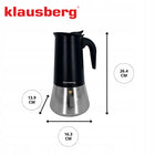 Kawiarka Klausberg KB-7847 stalowa indukcja Gaz espresso 12 filiżanek Kawy zaparzacz moka 600 ml, czarno-srebrny