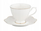 KOMPLET KAWOWY ZESTAW FILIŻANKI FLORINA ZE SPODKIEM LIRIC 210ML 12el 6sos porcelanowe, białe w paski, serwis dla 6 osób