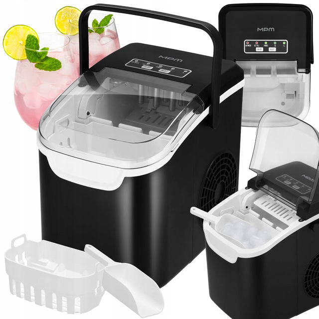 Kostkarka do lodu MPM MKD-206 czarna 100W kompaktowa domowa 1.2l mocna 100 w czarny