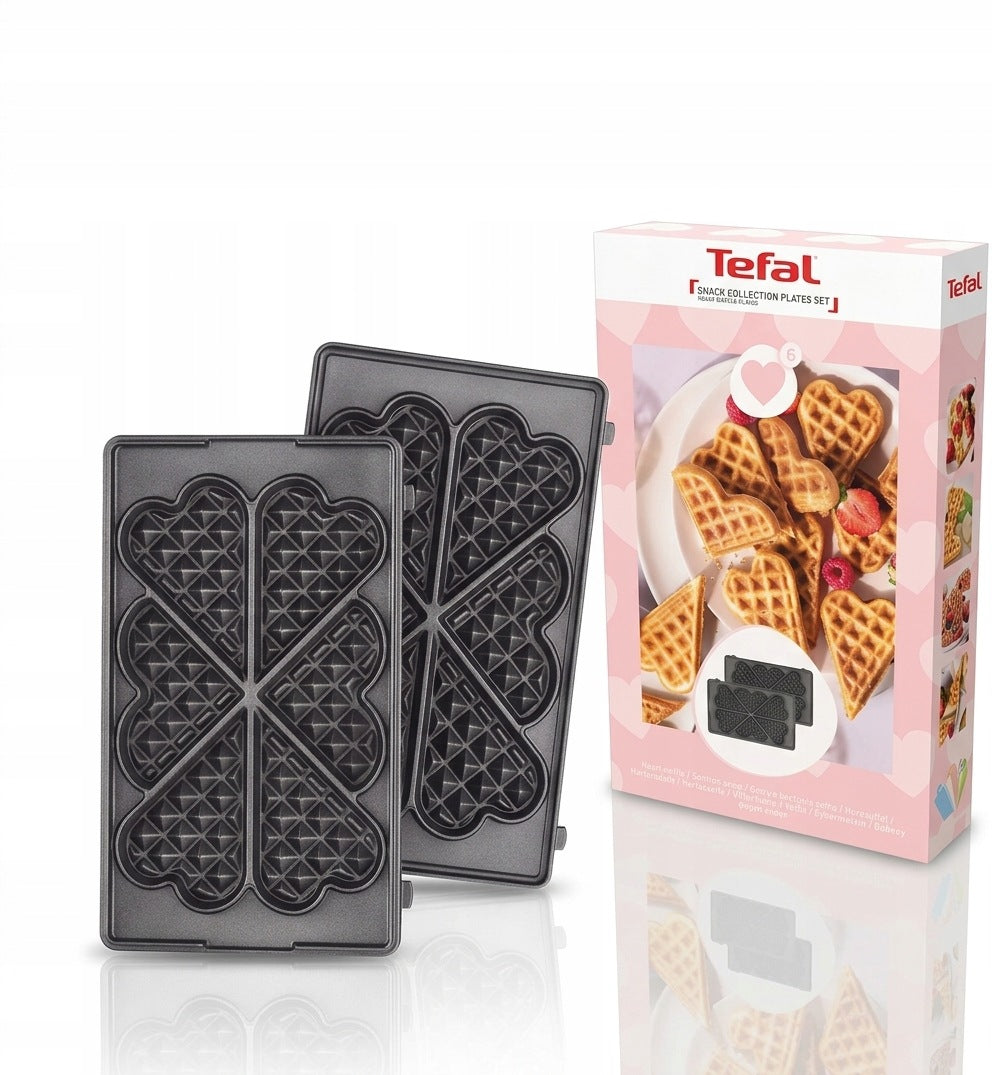 Płyty gofry serca tefal Snack Collection XA800612 płyta wymienna czarny