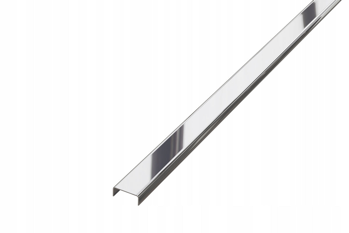 Listwa dekoracyjna C srebrny połysk 2cm x 270cm profil do płytek, wykończenie krawędzi glazury, narożnik